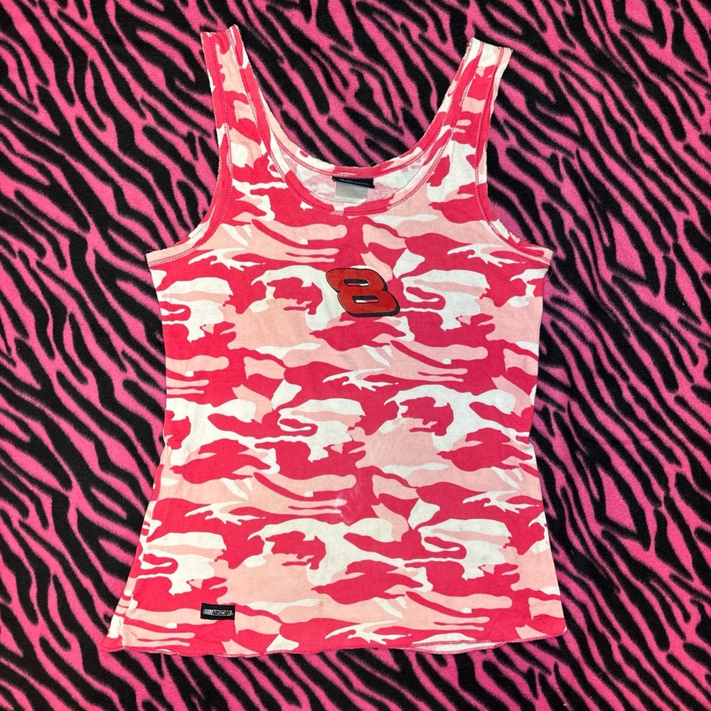 Y2K camo women’s racing tank top